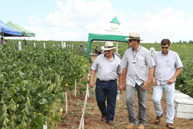 Diretor Presidente- Luiz Carlos Chiocca, Eng Agrônomo Marcos Schlegel e Gerente Técnico e Insumos Edmilson Enderle